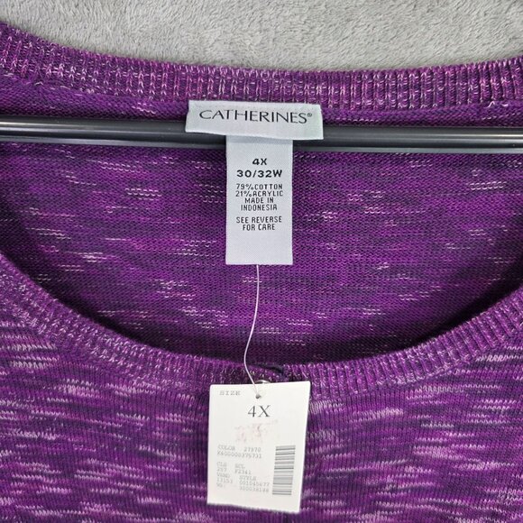 Womens Lane Bryant Marled Purple Cardigan Sweater Button Up Long Sleeve Size 4X - Picture 2 of 6